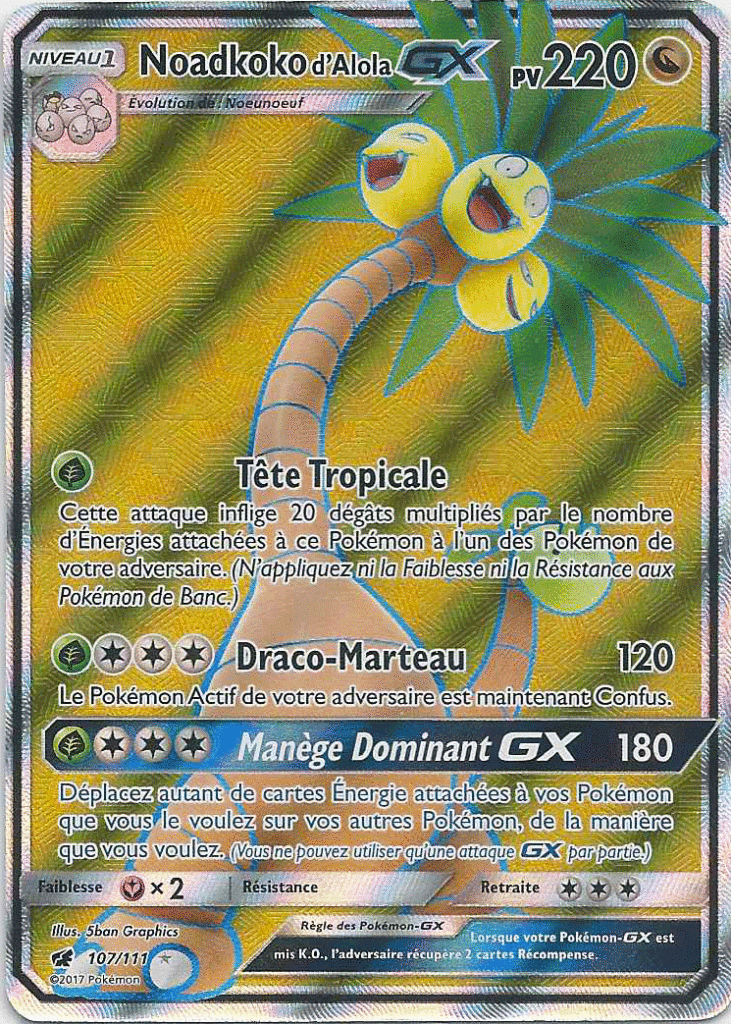 Noadkoko D Alola Gx Full Art 107 111 Carte Gx